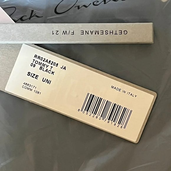 Rick Owens Oversized T Shirt Black Cotton One Size - Picture 8 of 9